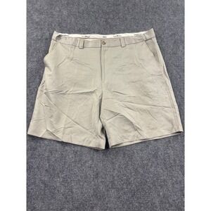 Oak Hill Shorts Size 44 Beige Chino Flat Front Polyester Casual Men's